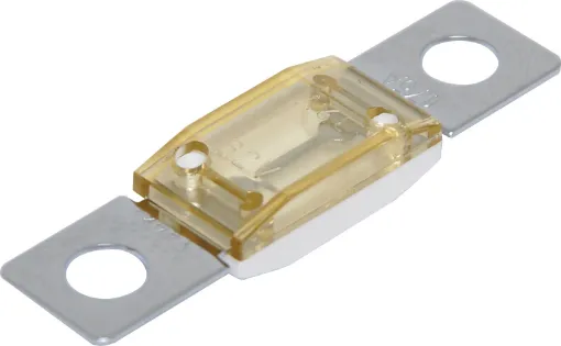 Bolt on MEGA&#8200type fuses. High temperature plastic body. 32V DC max. 67.5 x 17mm.