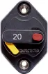 This 20A high current panel mount circuit breaker is ideal for use in 12V or 24V DC power systems. It's compact profile design takes up minimal space on your switch panel and can be easily reset using the lever switch.  It features a IP66 weatherproof casing with M6 terminal bolts.