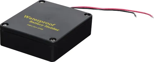 Protects your batteries and terminals from the elements. Screw together casing with rubber gasket. 140mm fly lead.