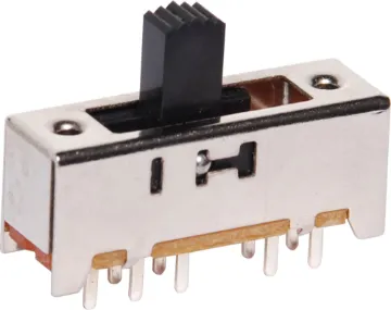 DP4T PCB Mount Miniature Slide Switch Contact rating: 300mA @ 50V d.c.
Contact resistance: <30m Ohm
Mounting hole centres: 23mm
Actuator: plastic