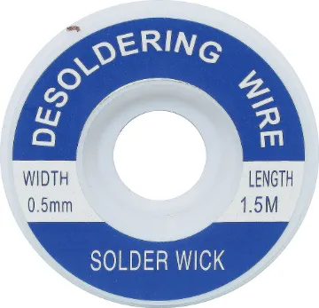 0.5mm 1.5m Solder Wick Desoldering Braid Apply wick to the joint & heat with a soldering iron, capillary action then draws the solder off. 1.5m length.