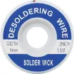 Apply wick to the joint & heat with a soldering iron, capillary action then draws the solder off. 1.5m length.