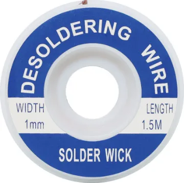 1mm 1.5m Solder Wick Desoldering Braid Apply wick to the joint & heat with a soldering iron, capillary action then draws the solder off. 1.5m length.