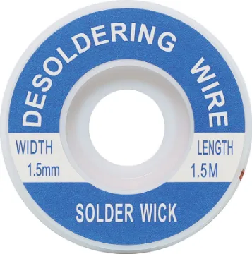 1.5mm 1.5m Solder Wick Desoldering Braid Apply wick to the joint & heat with a soldering iron, capillary action then draws the solder off. 1.5m length.