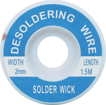 2mm 1.5m Solder Wick Desoldering Braid Apply wick to the joint & heat with a soldering iron, capillary action then draws the solder off. 1.5m length.