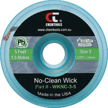 1.91mm Green 1.5m Solder Wick Desoldering Braid Apply wick to joint and heat with soldering iron and the capillary action of the braid draws the solder off.  All approximately 1.5 metres long.  1.91mm Green