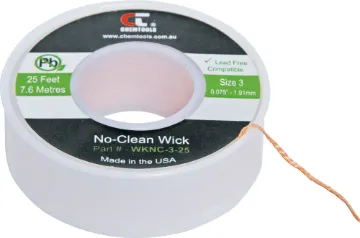 1.91mm Green 7.6m Solder Wick Desoldering Braid Apply wick to joint and heat with soldering iron and the capillary action of the braid draws the solder off.  All approximately 7.6 metres long.  1.91mm Green