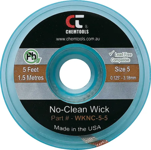 Apply wick to joint and heat with soldering iron and the capillary action of the braid draws the solder off.  All approximately 1.5 metres long.  3.20mm Brown.
