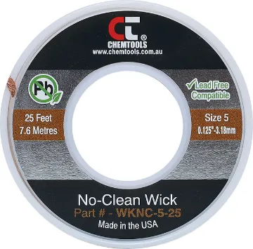 3.2mm Brown 7.6m Solder Wick Desoldering Braid Apply wick to joint and heat with soldering iron and the capillary action of the braid draws the solder off.  All approximately 7.6 metres long.  3.20mm Brown.