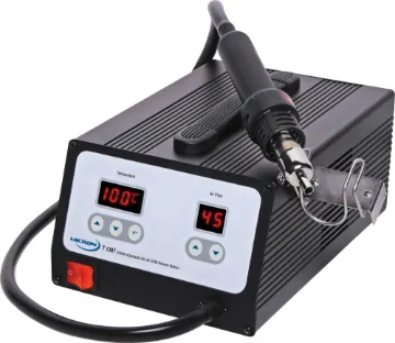 1000W SMD Hot Air Re-Work Station Provides a quick and easy way to rework boards fitted with surface mount devices, even in RoHS products. It works by blowing 600 watts of heated air onto the board your are working on, melting the solder on the SMD pads in the process.