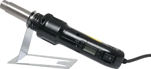 This 300W hot air handheld SMD Rework tool provides a quick and easy way to rework boards fitted with surface mount parts. Suitable for use with SOIC, CHIP, QFP, PLCC & BGA devices and a wide variety of SMD components.