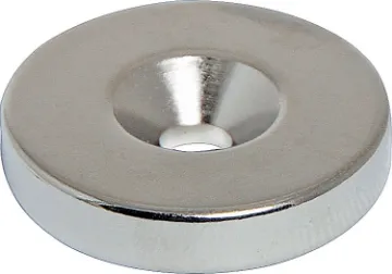 25 x 5mm Rare Earth Magnet Countersunk Rare earth magnets contain neodymium compound combined with ferrite (anisotropic) to give extremely powerful magnetic properties compared to standard ferrite magnets. They come encased in nickel jackets to protect the inner material.  25 x 5mm