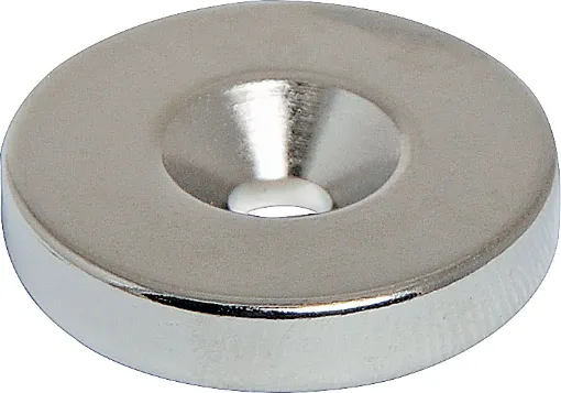Rare earth magnets contain neodymium compound combined with ferrite (anisotropic) to give extremely powerful magnetic properties compared to standard ferrite magnets. They come encased in nickel jackets to protect the inner material.  25 x 5mm