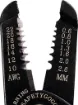 These hardened carbon steel wire strippers are designed to strip 10-22AWG (0.3-5mm2) stranded and 14-24AWG solid core cable. Spring loaded with locking clip.