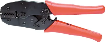 Crimptool Ratchet Wire Ferrule Professional grade crimper suitable for crimping single and double ferrules in the range 0.5mm - 4mm. Ratchet action handle.  Heavy duty all metal construction. Suits our H 2415 series connectors.