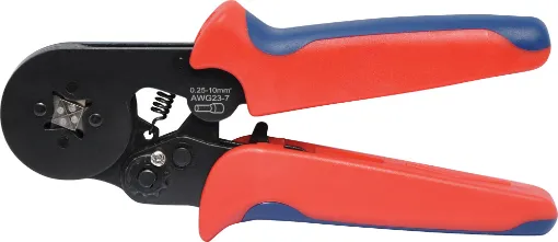 Designed to crimp wire ferrules from 4 sides simultaneously for an ultra reliable connection. All metal design with ratchet action. Suits cabling from 10 to 26AWG. 175mm length.