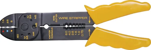 Suits red, blue and yellow connectors.  Incorporates cutters and stripper.