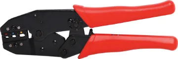 Crimptool Ratchet Automotive Professional grade crimper ideal for automotive terminals and connectors. Crimping range 0.25mm - 6.0mm (suits red, blue and yellow size connectors). Ratchet action handles. Heavy duty all metal construction.