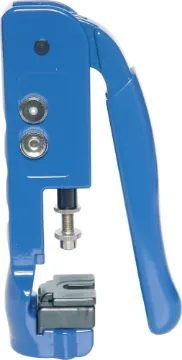 Crimptool Compression Crimp Compression crimps are now becoming popular within the AV industry. This heavy duty die cast tool can be adjusted to suit compression F, BNC & RCA connectors. Built for the rigours of  veryday use. Suitable for RG59, RG6 and RG11.
Perfect for use with ou