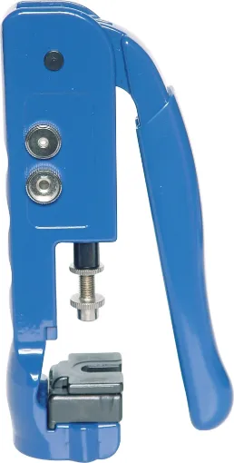 Compression crimps are now becoming popular within the AV industry. This heavy duty die cast tool can be adjusted to suit compression F, BNC & RCA connectors. Built for the rigours of  veryday use. Suitable for RG59, RG6 and RG11.
Perfect for use with ou
