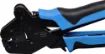 This Professional RJ45 Open-Pass Modular Plug Crimptool Crimps and cuts open-pass RJ45 and works on industry standard plug. Exposed wire ends are cut and trimmed off automatically for faster terminations.
