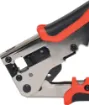 Crimps 4, 6 and 8 way modular connectors. All metal construction - built to last. Also features cable stripper and cutter. Adjustable ratchet release.