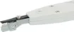 This tool is used for seating wire into KRONE and 110 style terminal blocks. With built in wire removal finger.