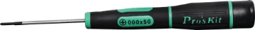 #000 Phillips Pro Miniature Screwdriver Tips made from rugged, hard wearing chrome vanadium steel. These pro drivers feature a rubberised grip and a 75mm shaft.