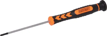 #0 Phillips Precision Screwdriver #0 Phillips tip size. Tips made from rugged, hard wearing chrome vanadium steel. These pro drivers feature a rubberised grip and a 75mm shaft.