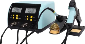 Combination 60W Soldering & 90W Vacuum Desoldering Station This combination 60W soldering iron and 90W vacuum desoldering station provides hobby enthusiasts and technicians with everything they need for soldering on the workbench in one compact unit.