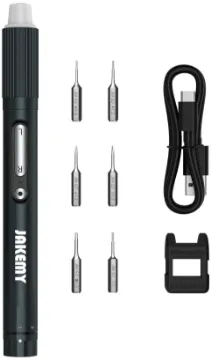 USB 9 In 1 Electronic Screwdriver Kit This USB rechargeable electronic screwdriver features a fully adjustable torque drive for fast and accurate driving of precision screws such as those found in modern high tech devices.