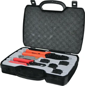 Crimptool Ratchet Coaxial Universal Kit A complete kit for crimping all types of coaxial RF connectors. Kit includes an all metal ratchet crimp tool with 5 sets of interchangeable jaws to suit BNC, F, TNC, N, PL259, PAL & SMA connectors. Also included is a coaxial wire stripper, a set o
