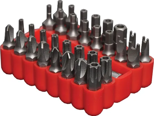 All housed in a handy plastic holder. Great for the toolbox, workbench, etc. Suitable for use with battery drills or the T 2179 Hex Bit Driver Handle.