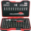 The perfect do-it-all ratchet driver set for working on general electronics servicing. Contains 95 security, phillips, pozi and slotted bits made from super tough S2 alloy steel (HRC 58-62). Ergonomic handle with rubberised grip, two way ratchet control and with ratchet lock. Includes ABS carry case. 