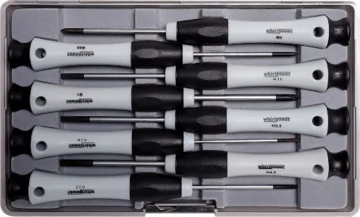 Precision screwdrivers with rotating ball bearing top ferrule for ease of use. Contains 5 flat blade and 3 phillips head drivers. Supplied in a robust carry case. Ideal for telecommunications gear, laptop computers or similar equipment.