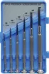 6 Piece. All drivers flat blade type with serrated grips and rotating top ferrule.