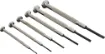 6 Piece. All drivers flat blade type with serrated grips and rotating top ferrule.
