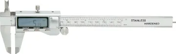 Digital LCD Metal Vernier Calipers High quality metal calipers for precision measuring with ease. 150mm capability, suitable for measuring internal, external and depth dimensions. Fitted with easy to read LCD allowing measurements within 0.01mm or 0.0005".