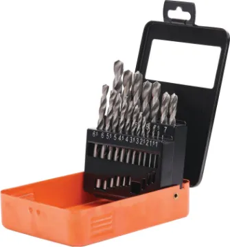19 Piece HSS-R Drill Bit Set A quality set of 19 high speed steel drills in sizes between 1mm and 10mm. Supplied in a handy all metal storage case. Ideal for plastic, metal and wood drilling needs.