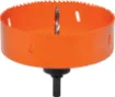 High speed steel holesaw cuts a precise neat 140mm hole into 13mm Plasterboard, Plywood, Acrylic sheet, etc. (Not recommended for cutting metal) Suitable for both battery and electric power drills with a standard 3/8&quot chuck. 

Exact size for our One-