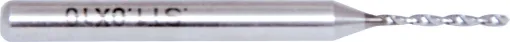 1.0mm Carbide PCB drill bit.  
Ideal for drilling PCB's and project enclosures.
Comes with the standard 1/8" shank to suit many drill presses and automatic drilling machines.

The carbide drill material is much harder and will stay sharper for longer