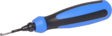 Deburring External Chamfer Tool It's suitable for scraping cooper and aluminium filings inside the tubing. This hand tool features a SUJ2 blade which follows shapes and contours easily allowing chamfering and deburring.