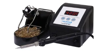 Lead Free Soldering Station 80W An electronic temperature controlled soldering station, designed to meet the needs of production environments. The increased heating power over the Micron 60W station provides increased temperature stability during extended periods of soldering.