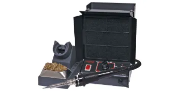 60W Soldering Iron + Fume Extractor 240V - Metal A high performance 60W soldering iron combined with a fume extractor, designed to keep your work area free from fumes and smoke. The all metal construction will ensure this professional station will last for years. A wide temperature range of 250° to 450°C makes it suitable for a wide range of soldering tasks