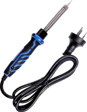 30W Economy Soldering Iron An ideal beginner or backup handheld electric soldering iron for the workshop. 30W output power. Fitted with a fine 1mm conical tip and ergonomic rubberised handle for a firm grip at all times.