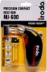 Iroda MJ-600 is designed to provide flameless heating, not a direct flame, for reducing heatshrink insulation without burning it. Once started, the tip generates instant heat regulated at the correct temperature for reducing heatshrink tubing (650C). 