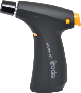 MJ-360CR Pocket Butane Gas Blow Torch A compact easy to use hobbyist gas blow torch for brazing, heatshrinking, model making and more! Ergonomic handle with in-built butane chamber for direct refill. One click piezo ignition provides instant start up with lock on for free standing use.