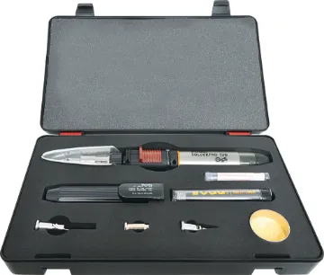 Solderpro 120 125W Gas Soldering Iron Kit The T 2601 kit comprises the IRODA T 2600 Gas Soldering Iron supplied in a handy carry case with a range of tips and accessories including cleaning sponge, solder dispenser, blow torch, hot air blower and hot knife cutter.
"This has all the convenience f