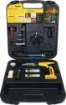 The T 2651 kit comprises the T 2650 IRODA Gas Soldering Gun supplied in a sturdy carry case with a range of tips, spare butane cartridges, solder sucker, tip sponge and a range of handy tools.