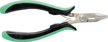 Pro Precision Long Nose Pliers Precision 140mm combination pliers with cutter in-built. Comfortable rubberised grips and serrated plier jaws. Small size is ideal for electronics use, removing components from board etc.